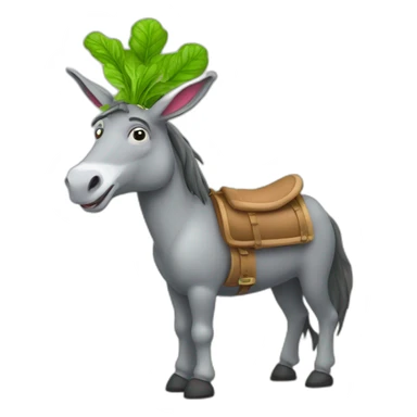 Magic donkey with frog  and beets  sticker