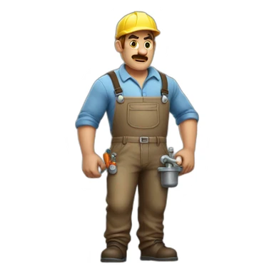 PLUMBER FULL BODY BUT HE IS ANGRY sticker