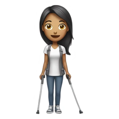 Woman with crutches sticker