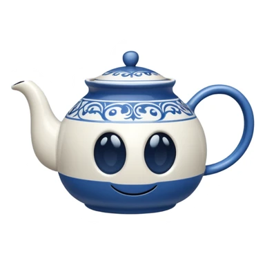 Matching mug of tea and teapot with Disney symbol sticker