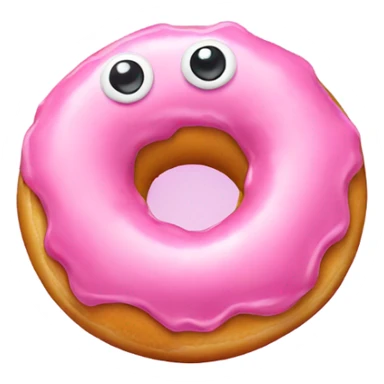 pink doughnut waving sticker