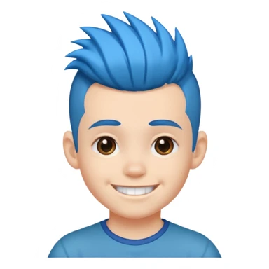 blue haired kid mohawk sticker