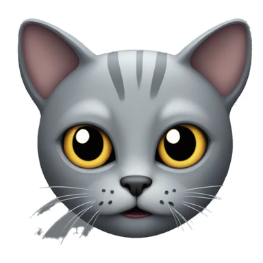 Gray evil cat sticker