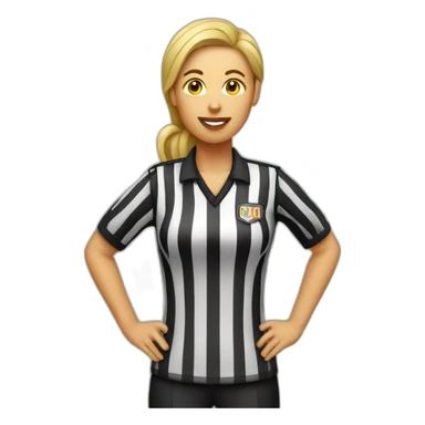 Basketball woman referee with whistle sticker