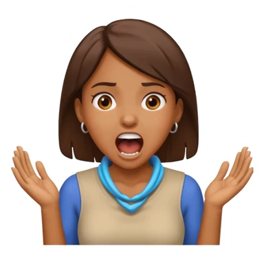 Brown girl having her hands on her neck screaming  sticker