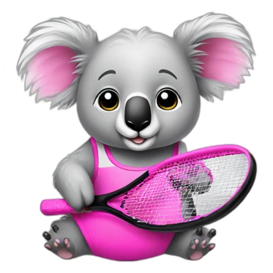 koala with pink band playing padel sticker