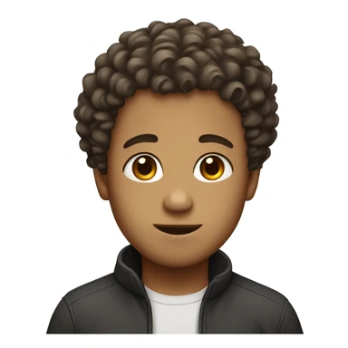 a Boy with curly hair and a staight hairline sticker