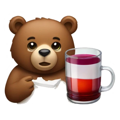 Bear with mulled wine  sticker