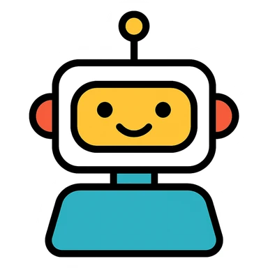 modern sharp smiling robot icon sticker