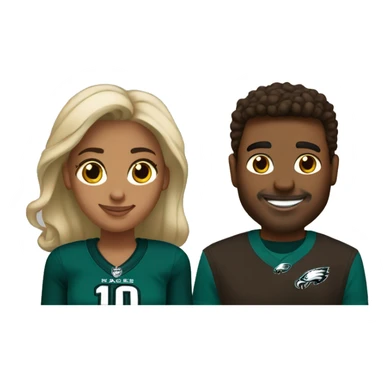 Brown Philadelphia Eagles couple  sticker