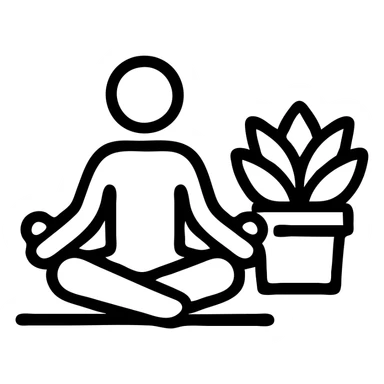 icon on the theme of yoga succulent classes.  sticker