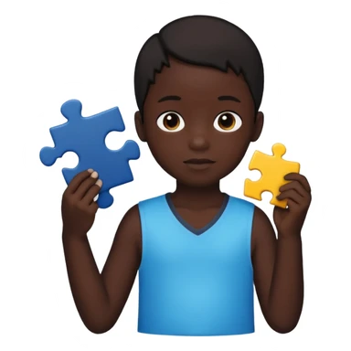 child silhouette holding a puzzle piece sticker