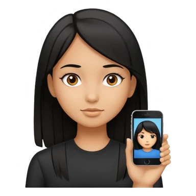 A girl that looks hot and has black hair and straight hair  sticker