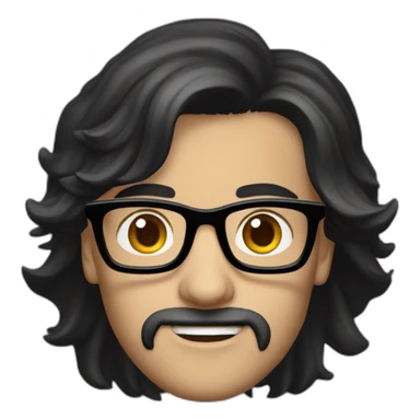 Douglas Leonard with glasses and dark hair wearing a black shirt sticker