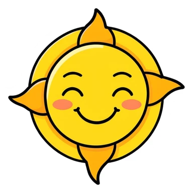 smiling sun, cute sticker