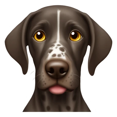 German shorthair with heart emoji for eyes.     for eyes sticker