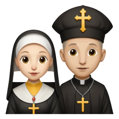 A female rat catholic nun and a male rat catholic priest sticker