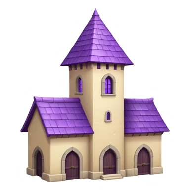 exile tower with purple roof and cream walls sticker
