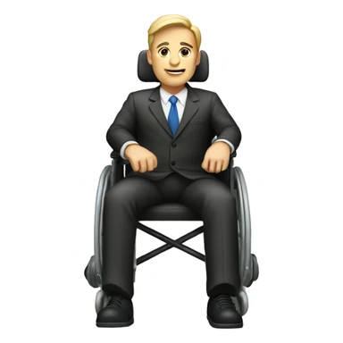 man on a wheelchair in a suite sticker