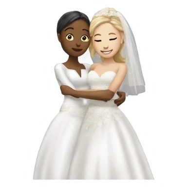 Bride and friend hugging  sticker