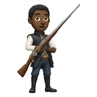 black man with musket sticker