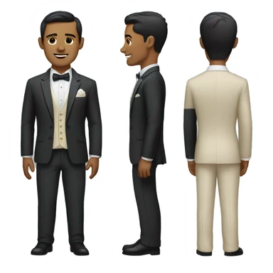 groom full body, short dark hair, tan skin, big head sticker