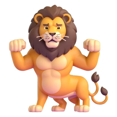 muscular lion sticker