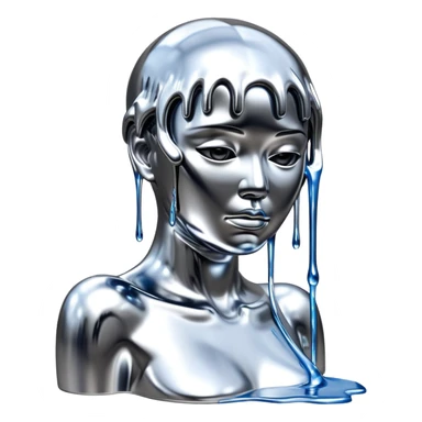 sorayama statue melting sticker