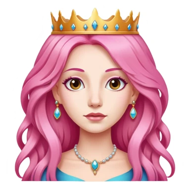 pretty queen with long pink hair sticker