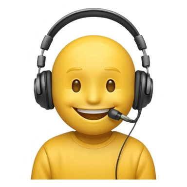 Smiley face whistling and wearing headphones sticker