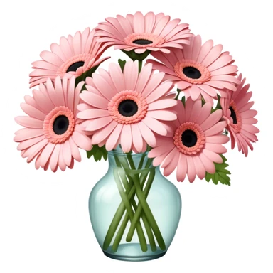 blush Pink gerbers bouquet vintage galmour sticker