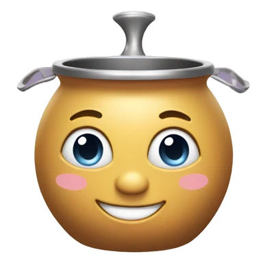 magical kitchen pot with smiling face sticker