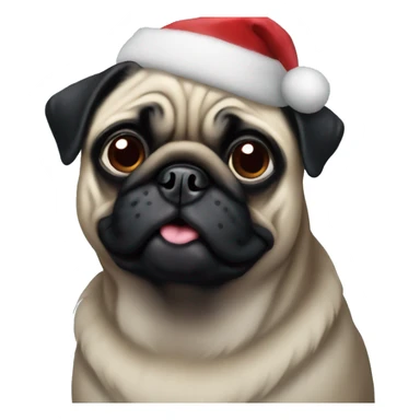 Black Christmas pug  sticker