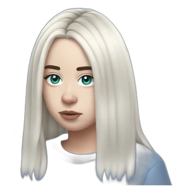 Billie eilish chanteuse cheveux bleu sticker