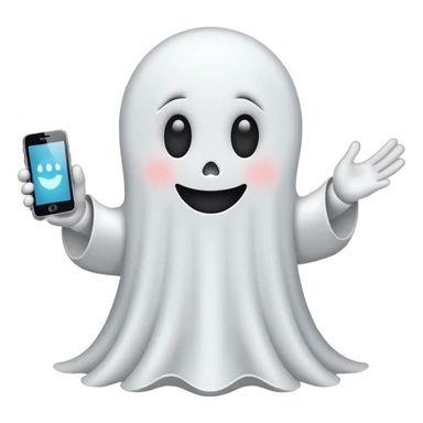Mobile phone ghost cute  sticker