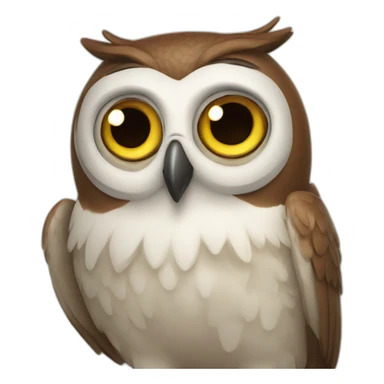 a goofy owl sticker