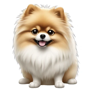 White with black spots Pomeranian  sticker