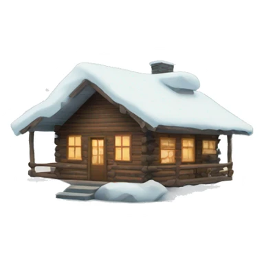 cabin in snow sticker
