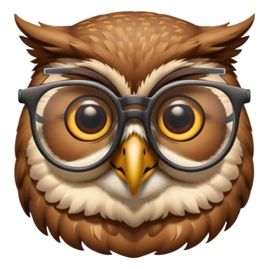 gözlük takan baykuş  sticker