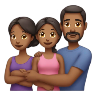 poor family of 3 sticker