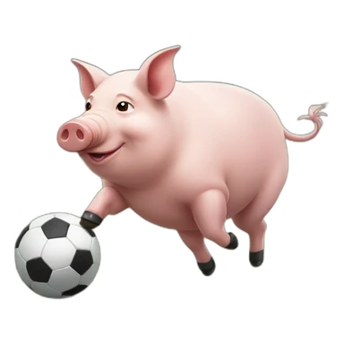 pig playing soccer sticker