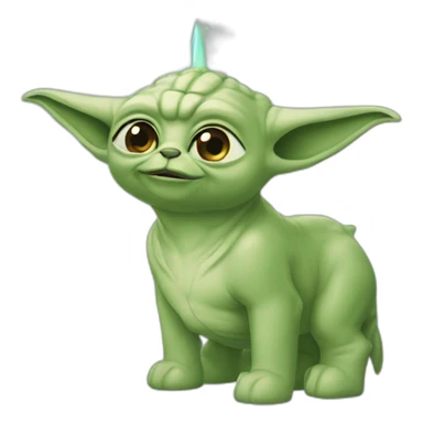 Licorne wiyh yoda sticker