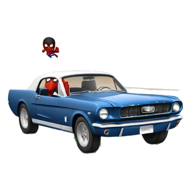 Spider-Man driving a 65 Mustang fastback sticker