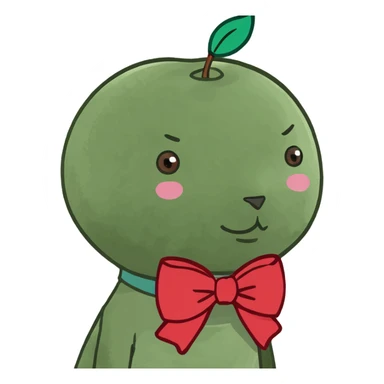 cherry with a bow sticker