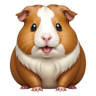 Cinematic Cute Yawning Brown and White Banded Guinea Pig Portrait Emoji, Head tilted slightly with a dramatic, wide-open yawn, revealing a soft, banded fur of brown and white with tiny, droopy ears, round dark eyes barely open in drowsy contentment, Simplified yet irresistibly adorable features, highly detailed, glowing with a soft, cozy glow, high shine, relaxed yet expressive, stylized with a touch of whimsy, bright and endearing, soft glowing outline, capturing the essence of a sleepy yet affectionate guinea pig, so drowsy it feels like it could stretch out of the screen and curl up for a nap! sticker