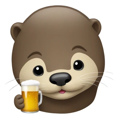 Otter drinking a beer sticker