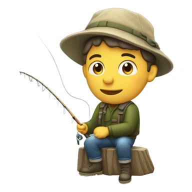 Guy fishing  sticker