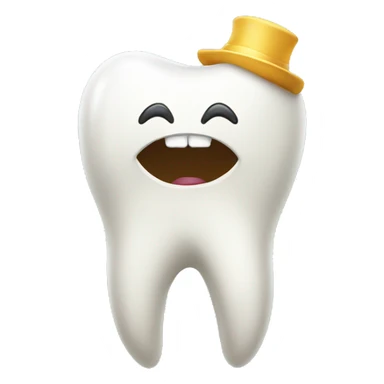 tooth dressed like an arti sticker