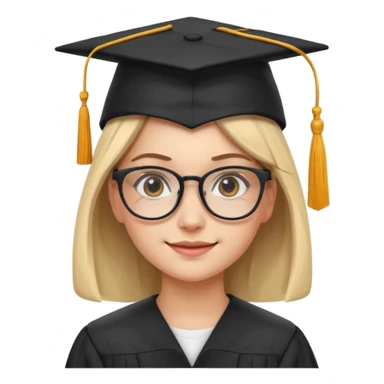 Graduated Students,Nerdy female, wearing glasses and graduation cap, serious but proud smile
 sticker