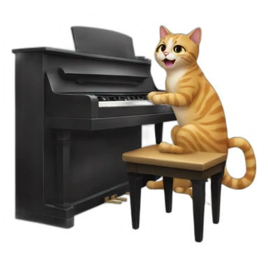 Cat playing piano sticker